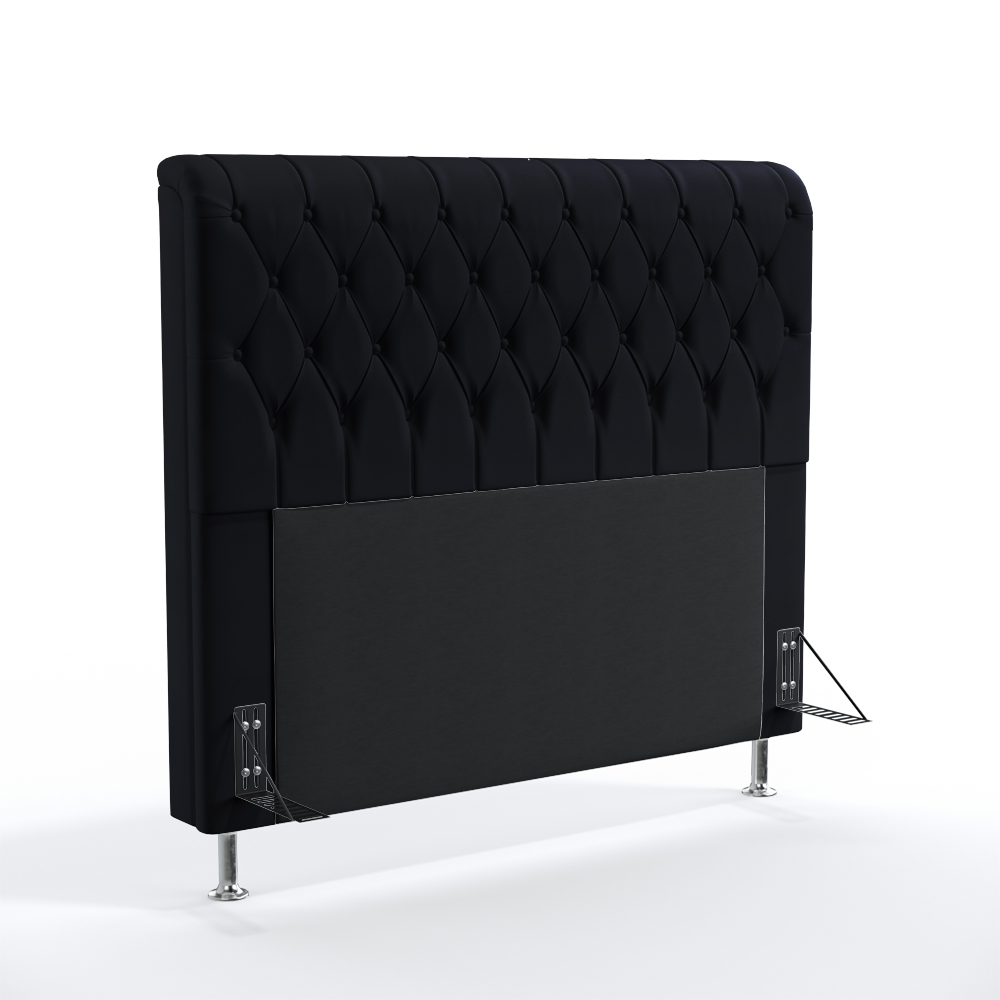 Cabeceira Bellatrix 160 Decorativa de Cama Queen N-024 Veludo Preto Aradecor