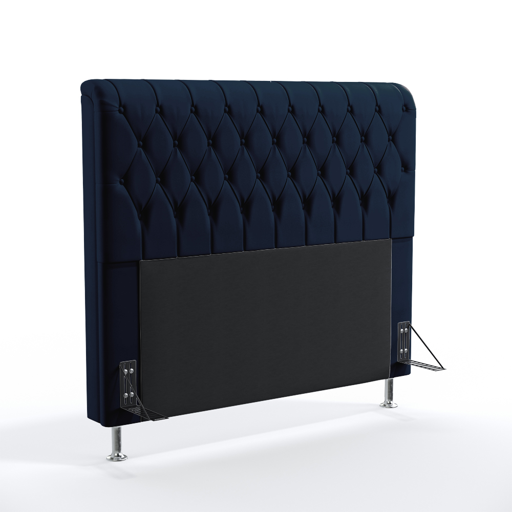 Cabeceira Bellatrix 160 Decorativa de Cama Queen N-025 Veludo Azul Marinho Aradecor