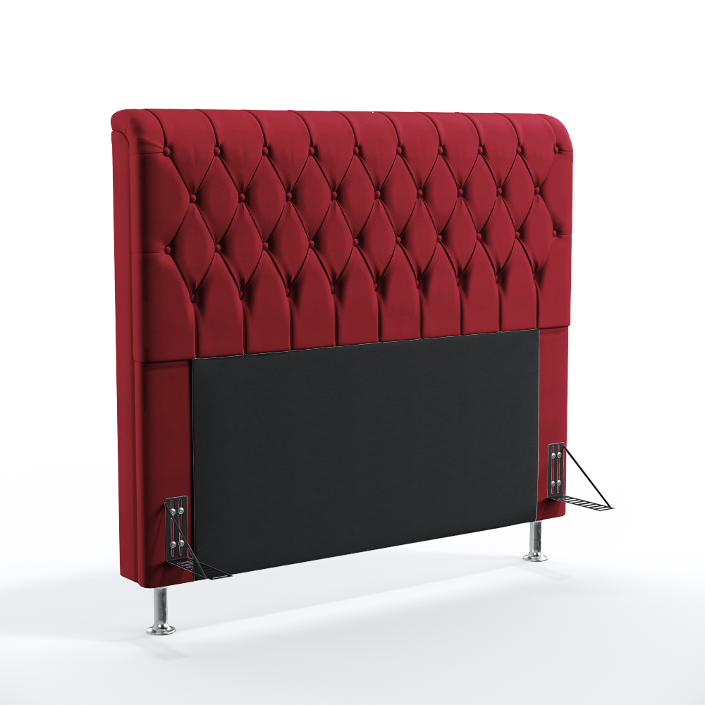 Cabeceira Bellatrix 160 Decorativa de Cama Queen N-033 Veludo Vermelho Aradecor