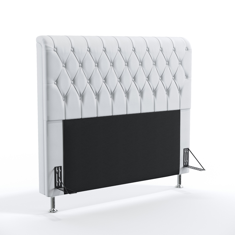Cabeceira Bellatrix 160 Para Cama Queen Couro Artificial Branco Aradecor