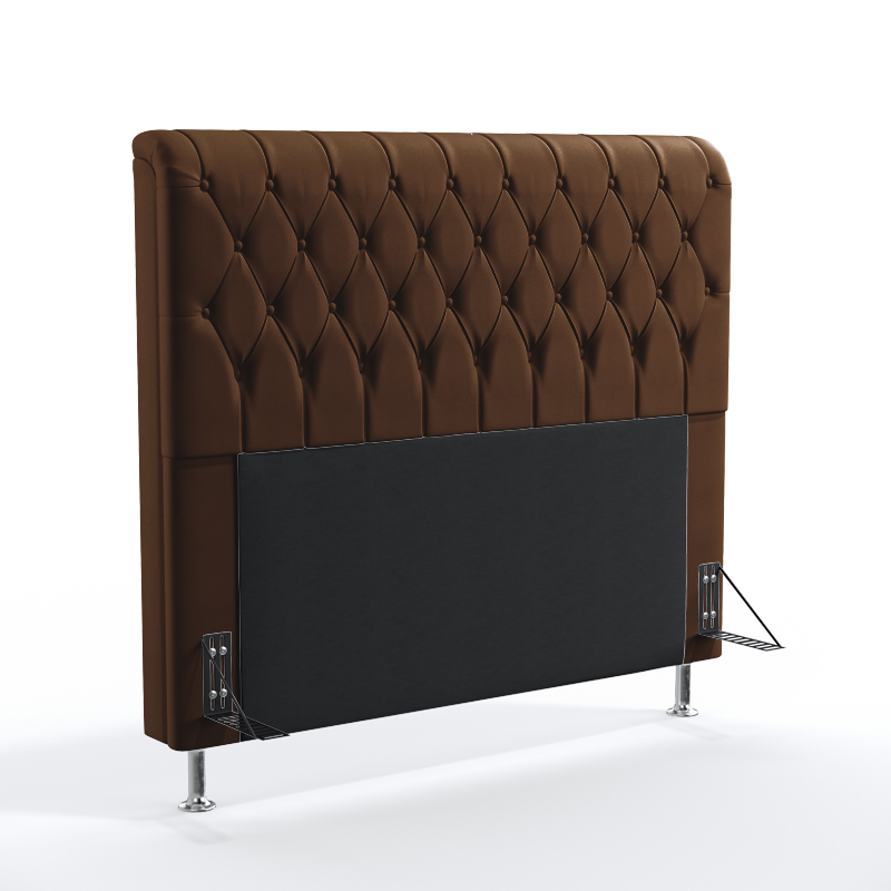 Cabeceira Bellatrix 160 Para Cama Queen Couro Artificial Marrom Aradecor
