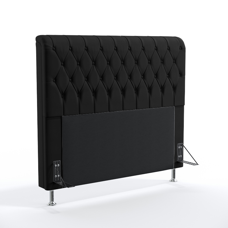 Cabeceira Bellatrix 160 Para Cama Queen Couro Artificial Preto Aradecor