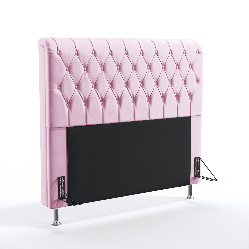 Cabeceira Bellatrix 195 Decorativa de Cama King Z-021 Sued Rosa Bebê Aradecor