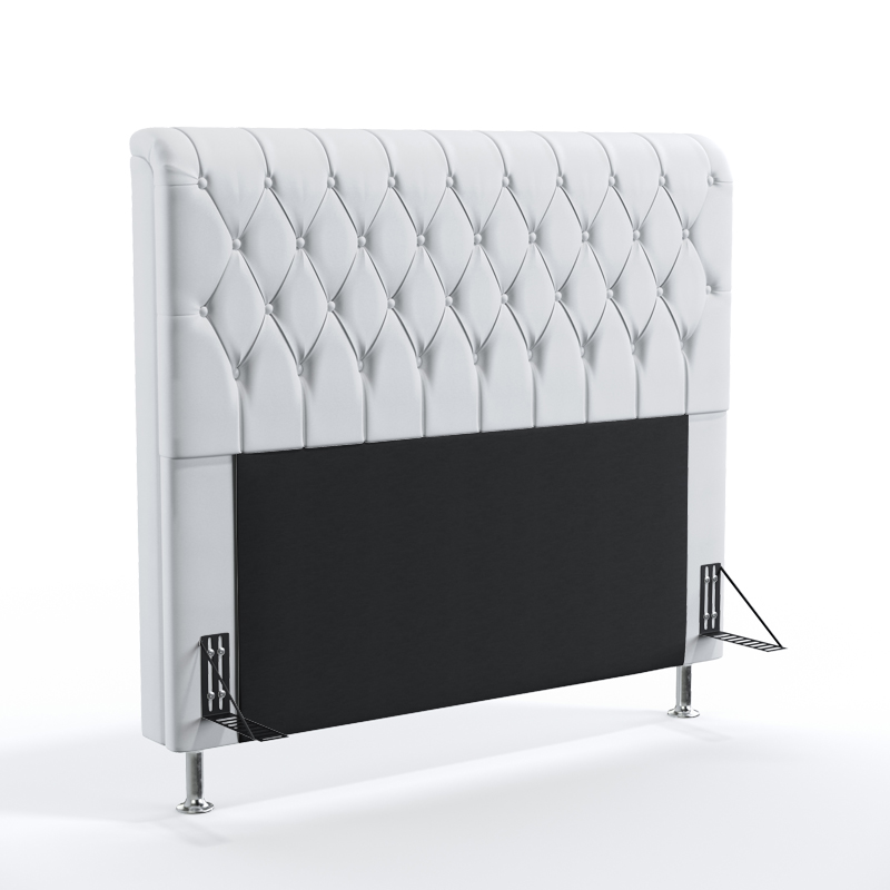 Cabeceira Bellatrix 195 Para Cama King Couro Artificial Branco Aradecor