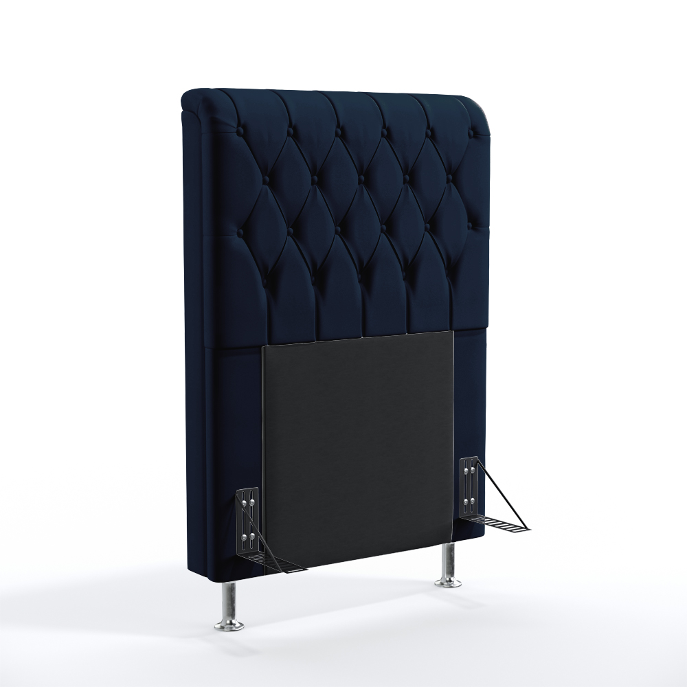 Cabeceira Bellatrix 90 Decorativa de Cama Solteiro N-025 Veludo Azul Marinho Aradecor