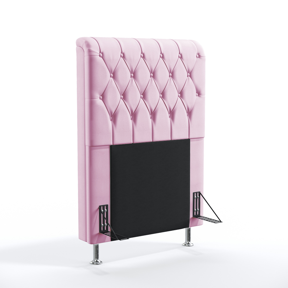 Cabeceira Bellatrix 90 Decorativa de Cama Solteiro Z-021 Sued Rosa Bebê Aradecor
