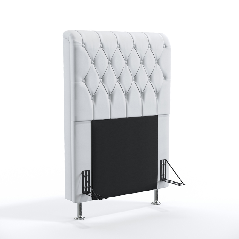 Cabeceira Bellatrix 90 Para Cama De Solteiro Couro Artificial Branco Aradecor