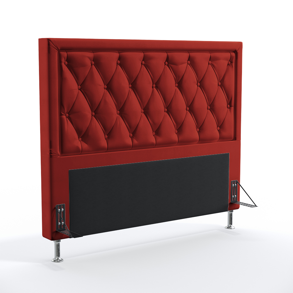 Cabeceira Centaurus 140 Decorativa de Cama Casal A-020 Couro Artificial Vermelho Aradecor