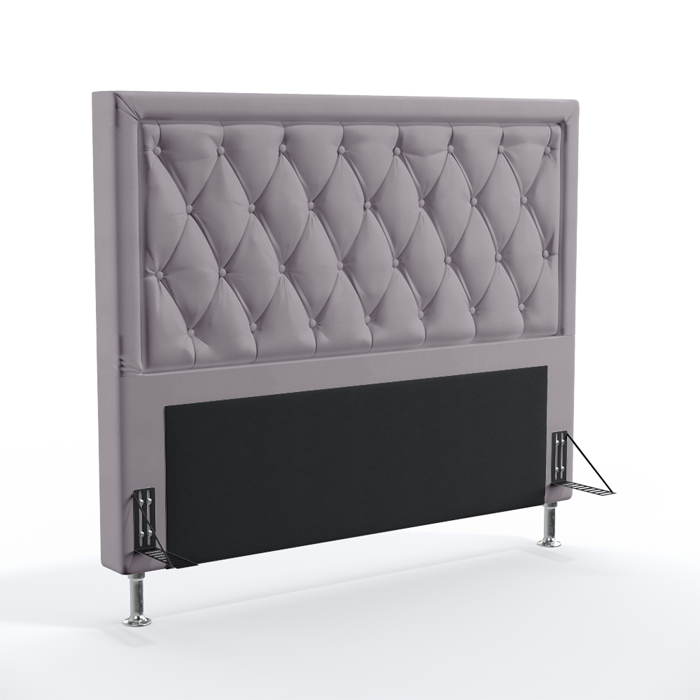 Cabeceira Centaurus 140 Decorativa de Cama Casal N-023 Veludo Cinza Claro Aradecor