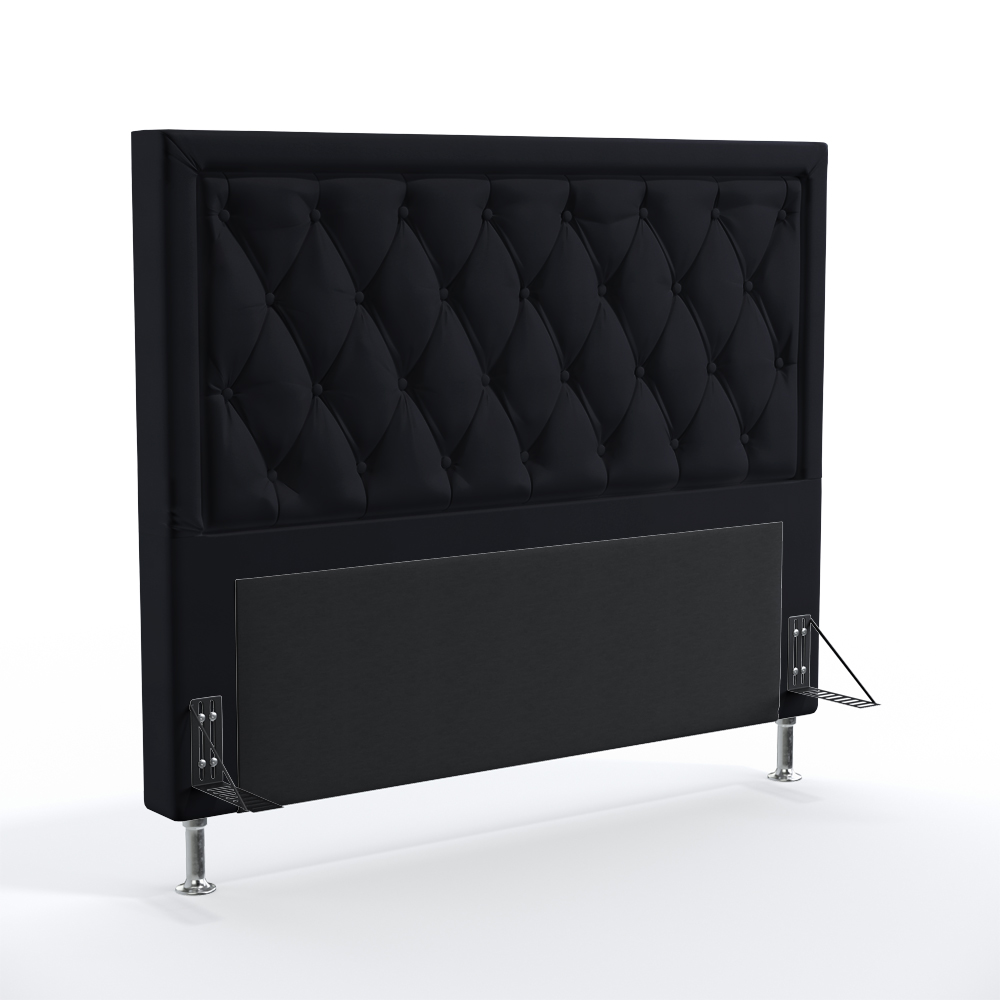 Cabeceira Centaurus 140 Decorativa de Cama Casal N-024 Veludo Preto Aradecor