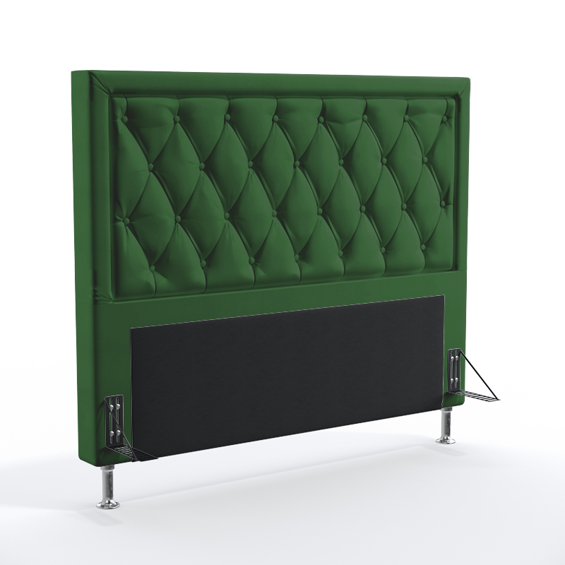 Cabeceira Centaurus 140 Para Cama de Casal Suede Verde Aradecor