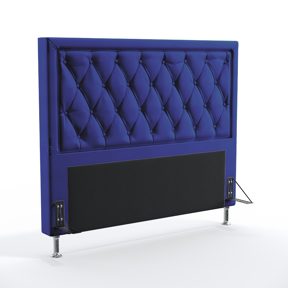 Cabeceira Centaurus 160 Decorativa de Cama Queen A-019 Couro Artificial Azul Aradecor
