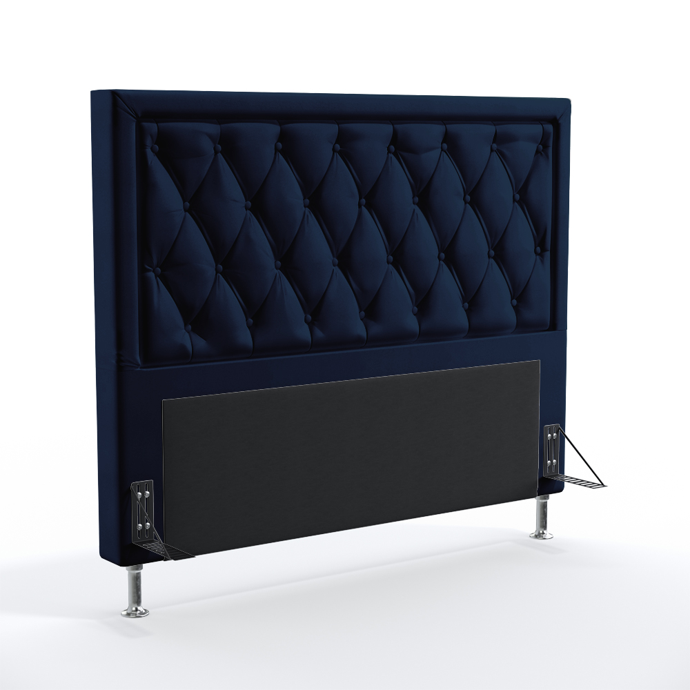 Cabeceira Centaurus 160 Decorativa de Cama Queen N-025 Veludo Azul Marinho Aradecor
