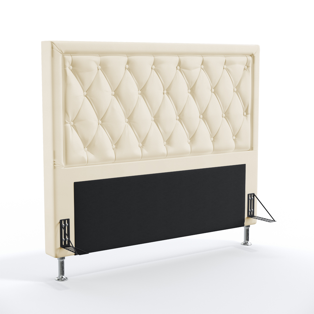 Cabeceira Centaurus 160 Decorativa de Cama Queen N-030 Veludo Bege Aradecor