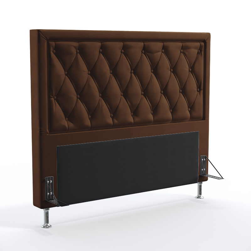 Cabeceira Centaurus 160 Para Cama Queen Couro Artificial Marrom Aradecor
