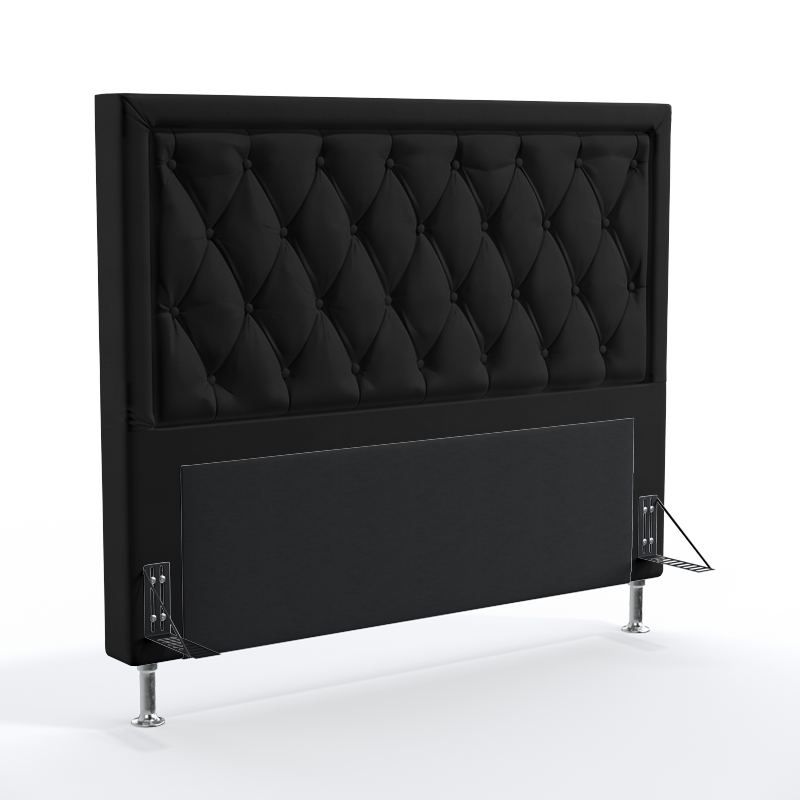 Cabeceira Centaurus 160 Para Cama Queen Couro Artificial Preto Aradecor