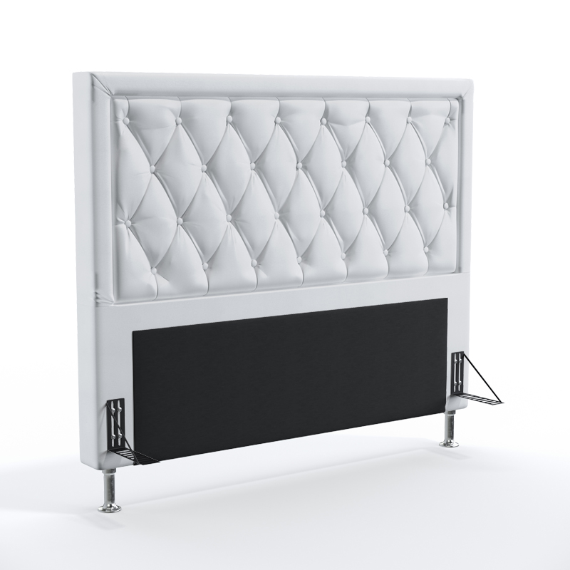 Cabeceira Centaurus 195 Para Cama King Couro Artificial Branco Aradecor