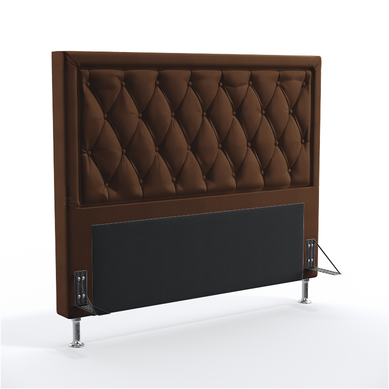 Cabeceira Centaurus 195 Para Cama King Couro Artificial Marrom Aradecor