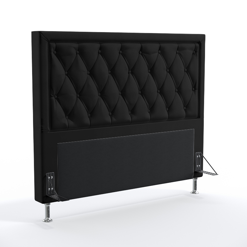 Cabeceira Centaurus 195 Para Cama King Couro Artificial Preto Aradecor