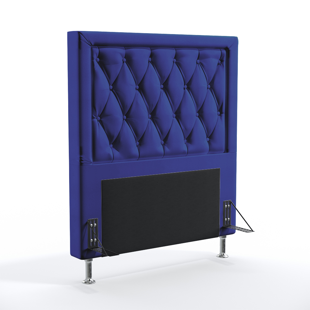 Cabeceira Centaurus 90 Decorativa de Cama Solteiro A-019 Couro Artificial Azul Aradecor