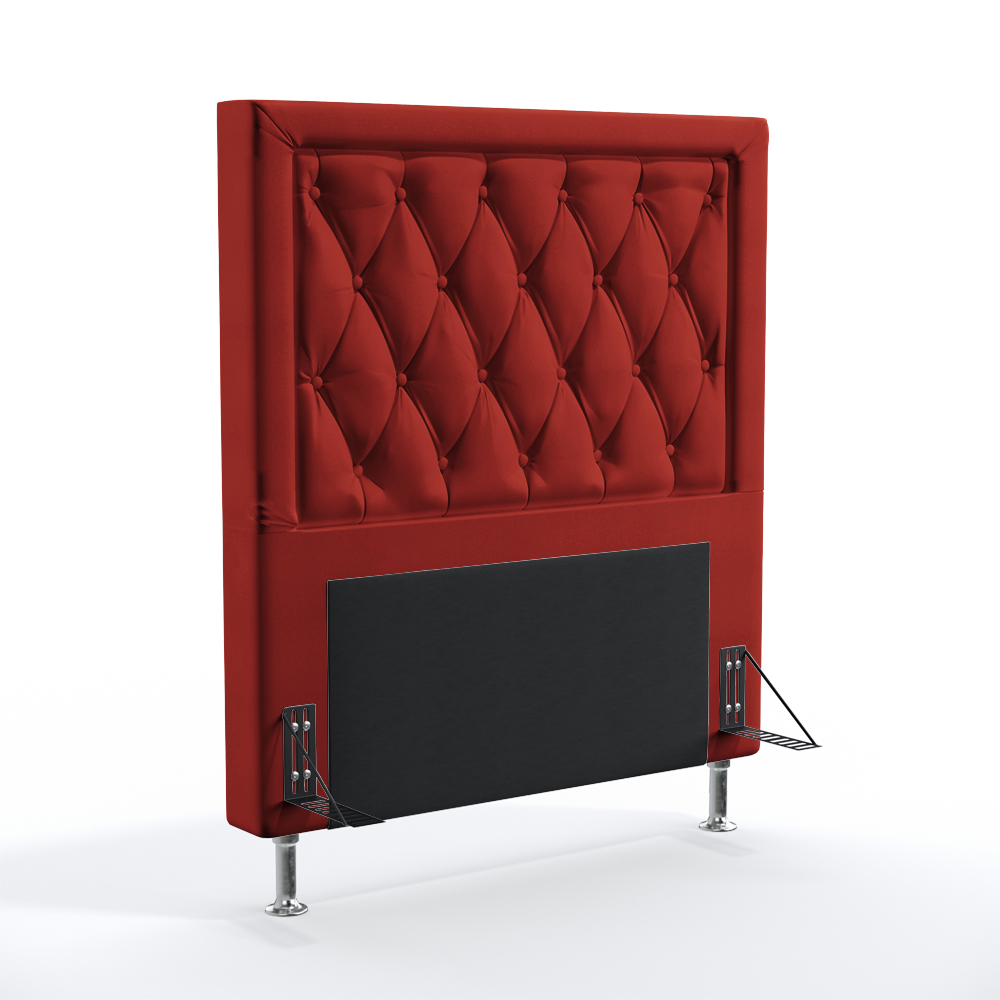 Cabeceira Centaurus 90 Decorativa de Cama Solteiro A-020 Couro Artificial Vermelho Aradecor
