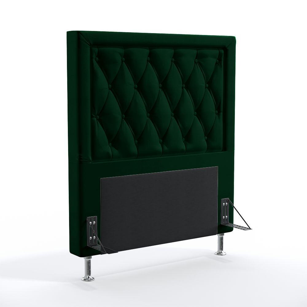 Cabeceira Centaurus 90 Decorativa de Cama Solteiro N-026 Veludo Verde Aradecor