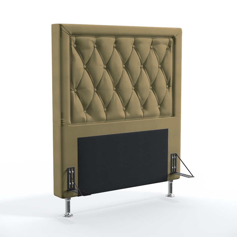 Cabeceira Centaurus 90 Decorativa de Cama Solteiro N-029 Veludo Capuccino Aradecor