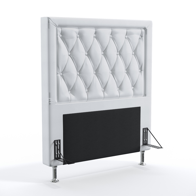 Cabeceira Centaurus 90 Para Cama De Solteiro Couro Artificial Branco Aradecor