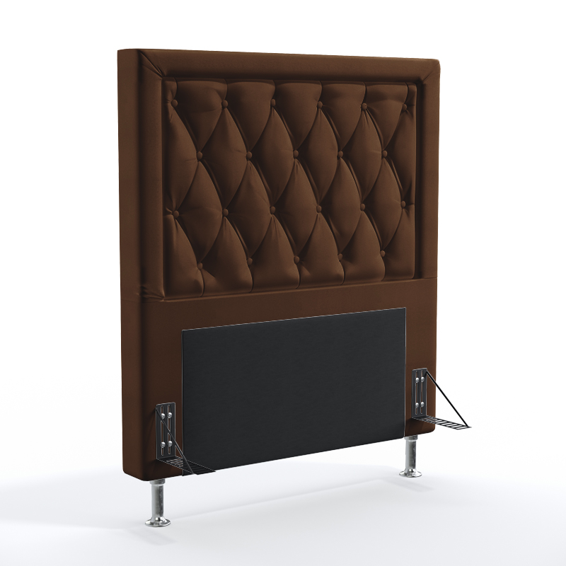 Cabeceira Centaurus 90 Para Cama De Solteiro Couro Artificial Marrom Aradecor