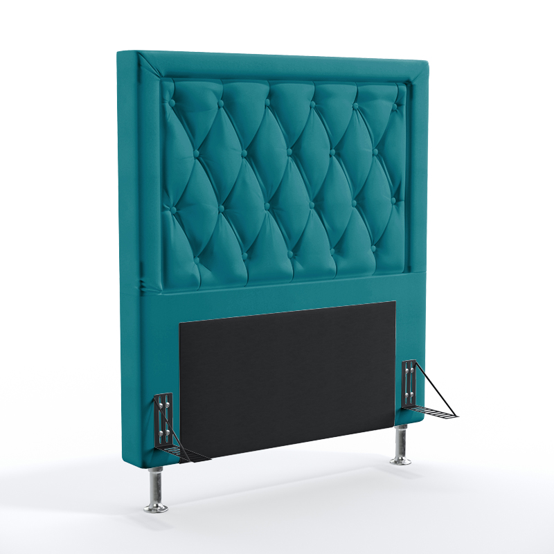 Cabeceira Centaurus 90 Para Cama de Solteiro Suede Azul Turquesa Aradecor