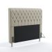 Cabeceira Estofada Bellatrix 160 Para Cama Queen Couro Artificial Bege Aradecor