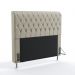 Cabeceira Estofada Bellatrix 195 Para Cama King Couro Artificial Bege Aradecor