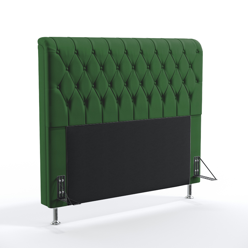 Cabeceira Estofada Bellatrix 195 Para Cama King Sued Verde Aradecor