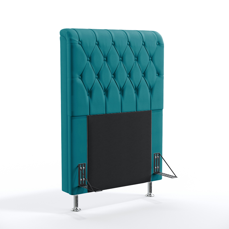 Cabeceira Estofada Bellatrix 90 Para Cama de Solteiro Sued Azul Turquesa Aradecor