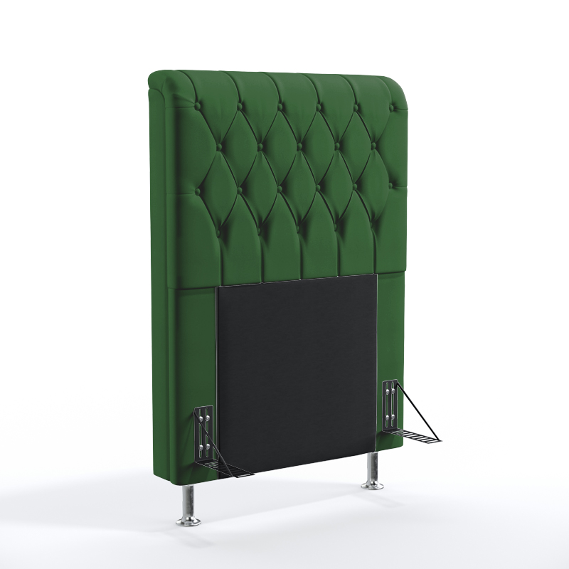 Cabeceira Estofada Bellatrix 90 Para Cama de Solteiro Sued Verde Aradecor