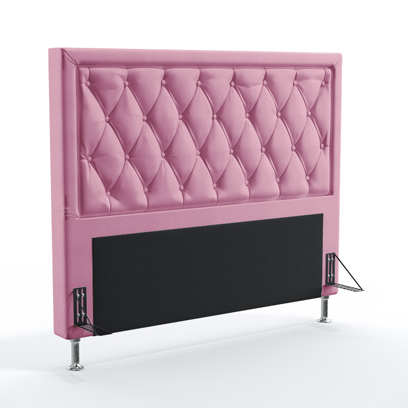 Cabeceira Estofada Centaurus 160 Para Cama Queen Sued Rosê Aradecor