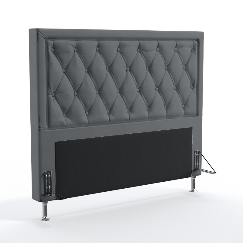 Cabeceira Estofada Centaurus 195 Para Cama King Sued Cinza Aradecor