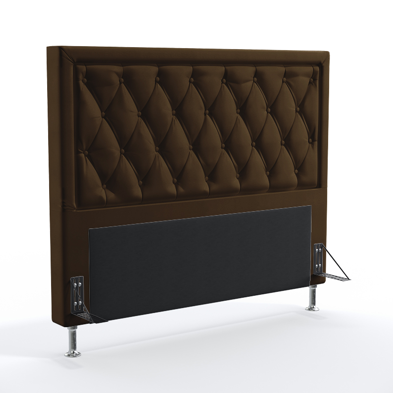 Cabeceira Estofada Centaurus 195 Para Cama King Sued Marrom Aradecor