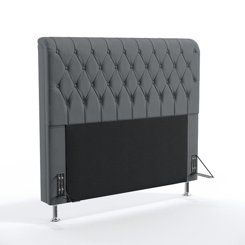 Cabeceira Estofada Decorativa Para Cama Box Bellatrix 140 Para Cama de Casal Suede Cinza Aradecor