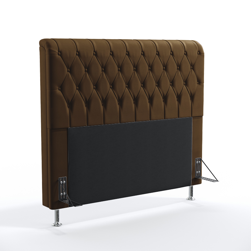 Cabeceira Estofada Decorativa Para Cama Box Bellatrix 140 Para Cama de Casal Suede Marrom Aradecor