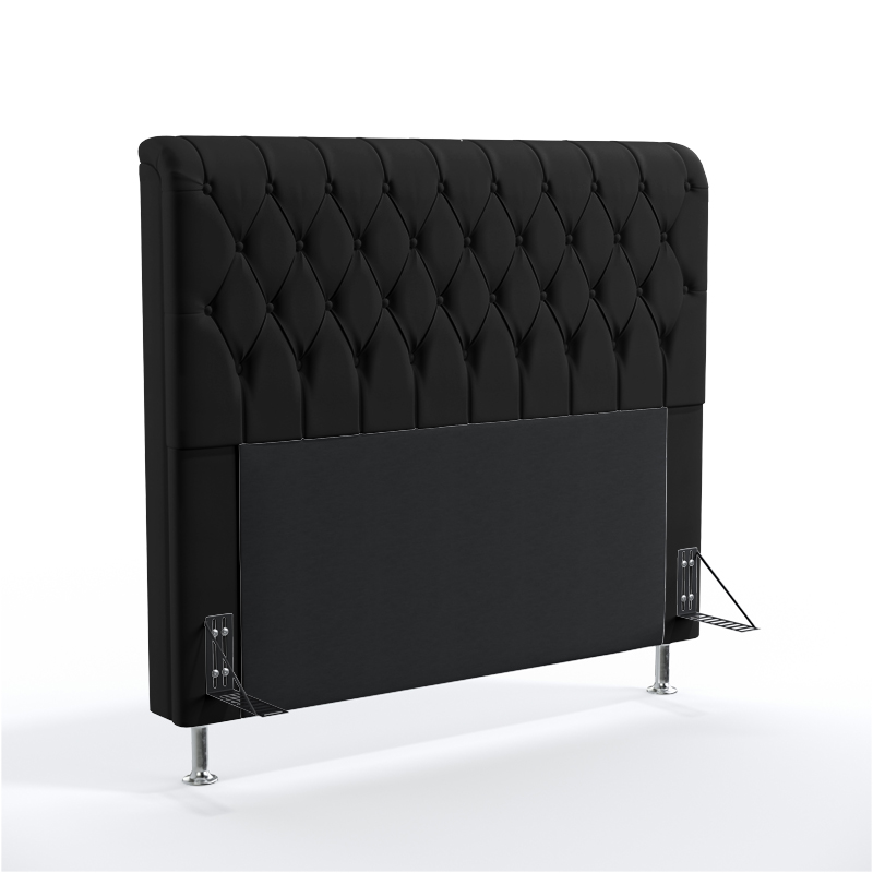 Cabeceira Estofada Decorativa Para Cama Box Bellatrix 140 Para Cama de Casal Suede Preto Aradecor