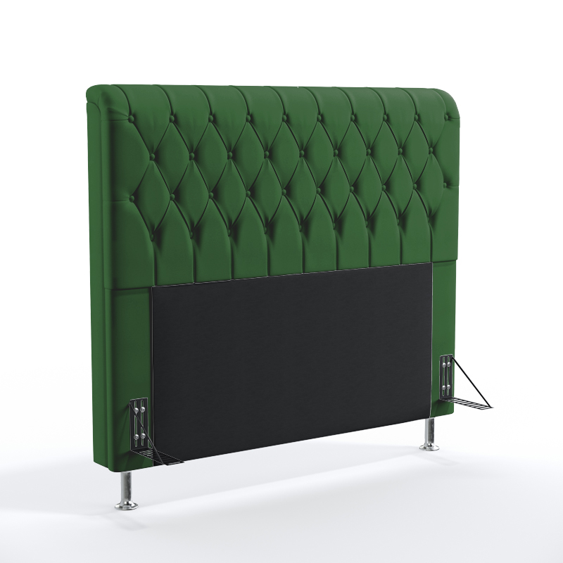 Cabeceira Estofada Para Cama Box Bellatrix 160 Para Cama Queen Sued Verde Aradecor