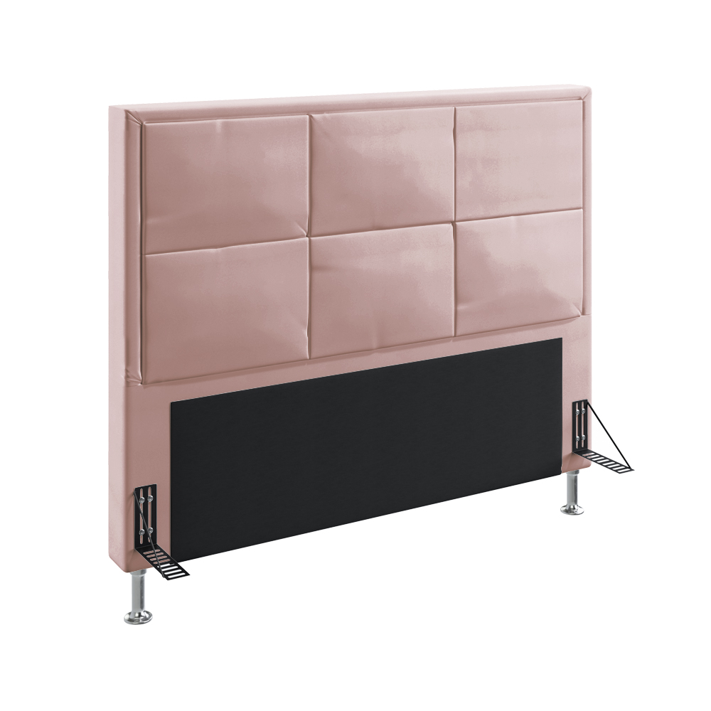 Cabeceira Maia 140 Decorativa de Cama Casal N-031 Veludo Rosê Claro Aradecor