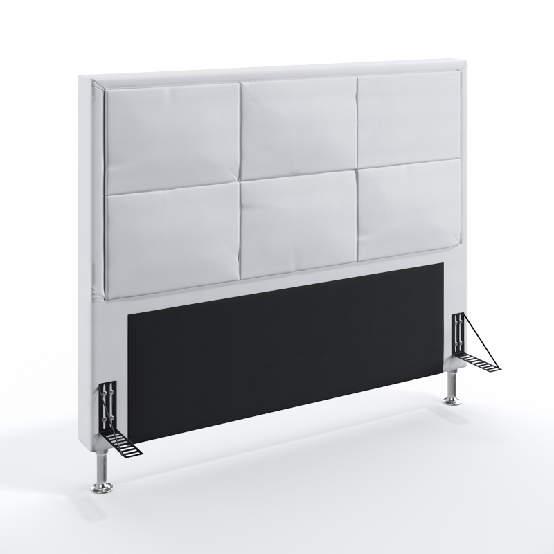 Cabeceira Maia 140 Para Cama De Casal Couro Artificial Branco Aradecor