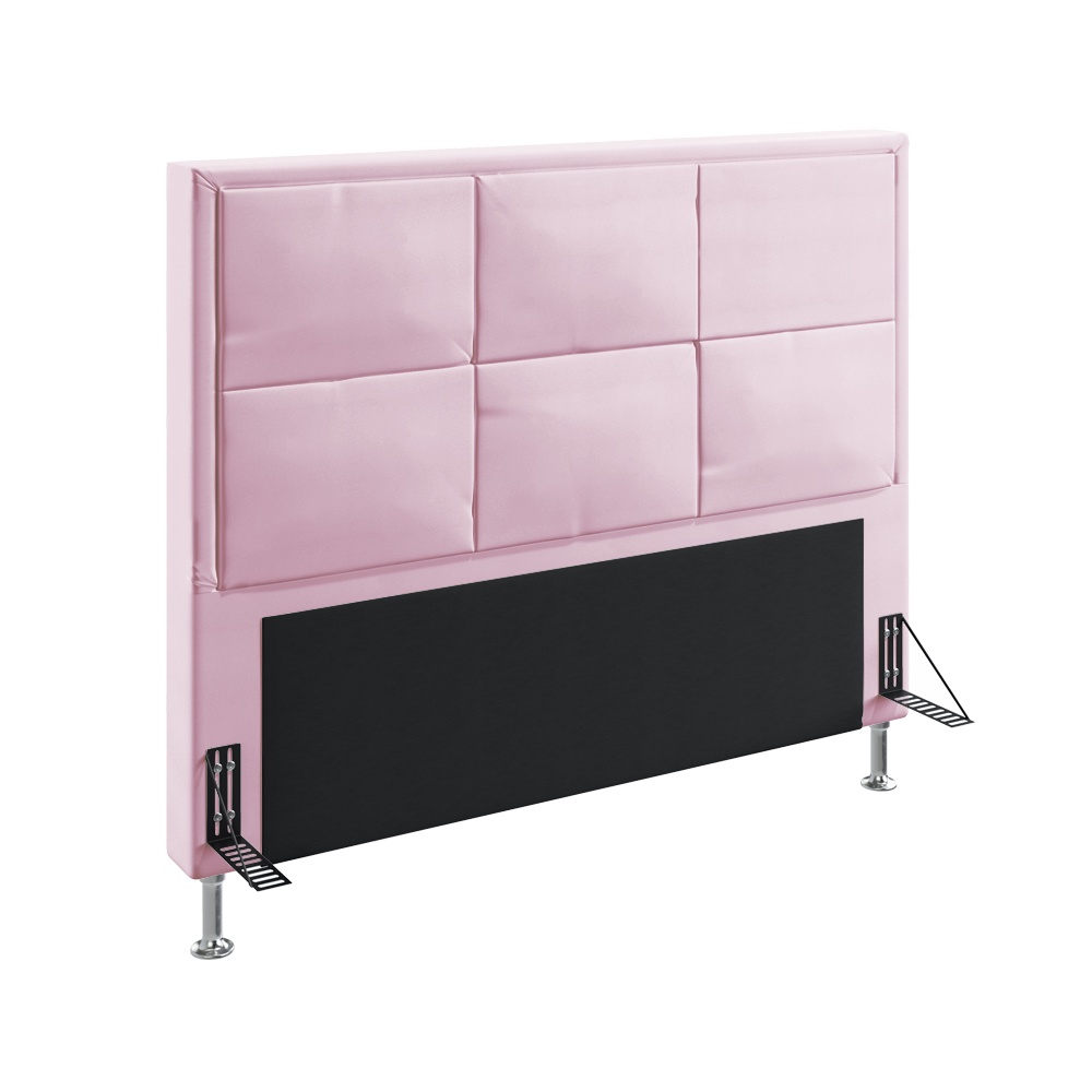 Cabeceira Maia 160 Decorativa de Cama Queen Z-021 Sued Rosa Bebê Aradecor