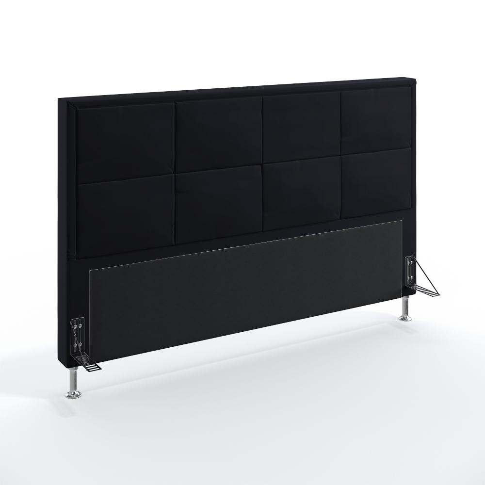 Cabeceira Maia 195 Decorativa de Cama King N-024 Veludo Preto Aradecor
