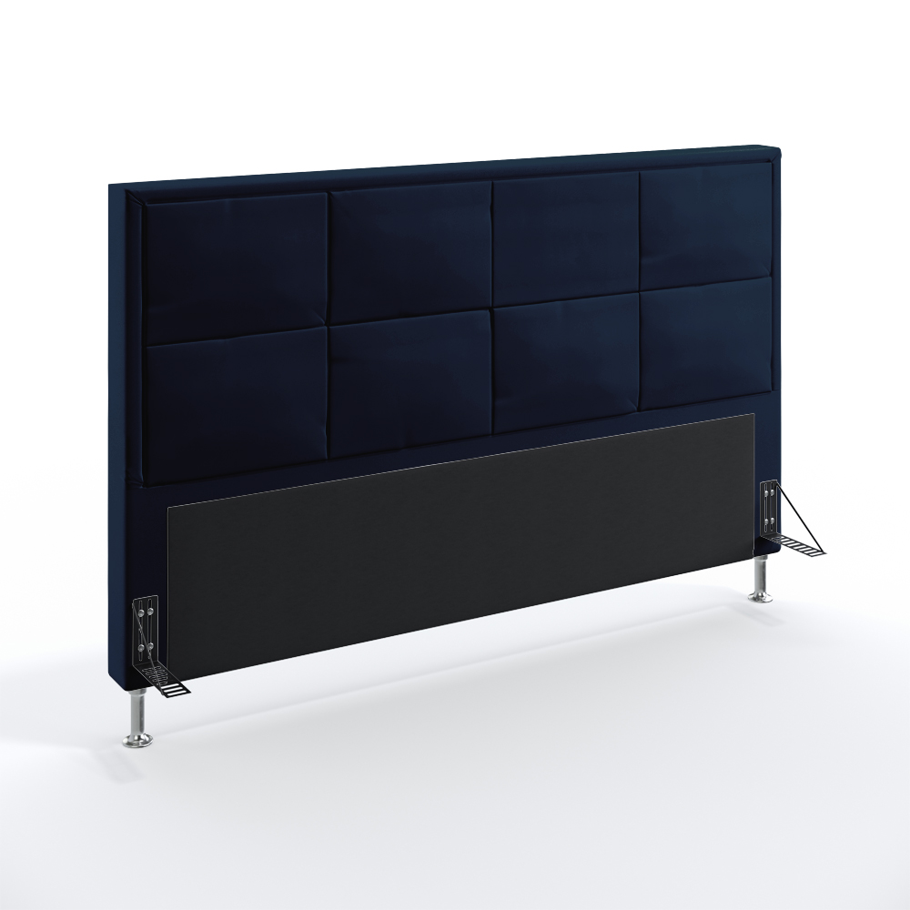 Cabeceira Maia 195 Decorativa de Cama King N-025 Veludo Azul Marinho Aradecor