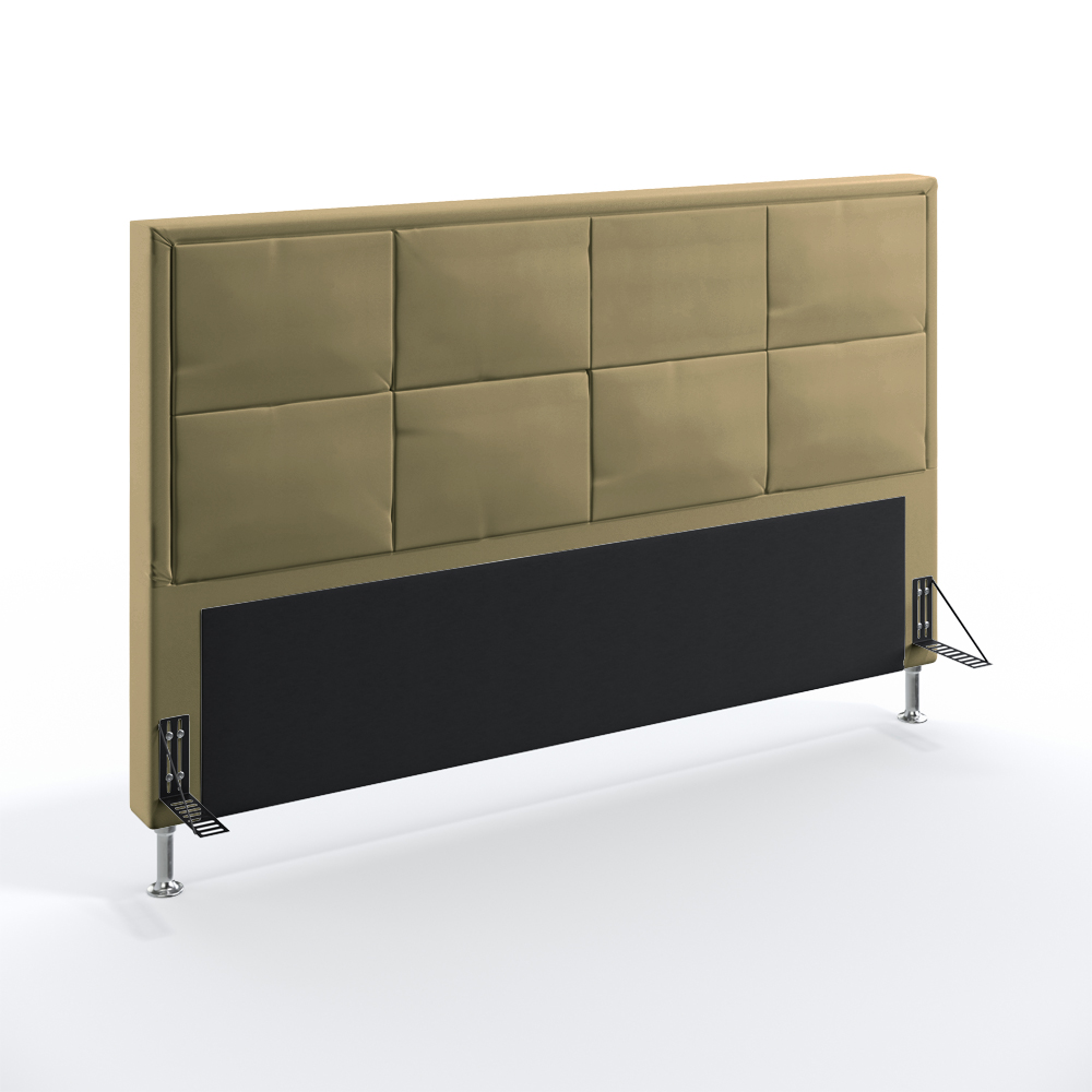 Cabeceira Maia 195 Decorativa de Cama King N-029 Veludo Capuccino Aradecor