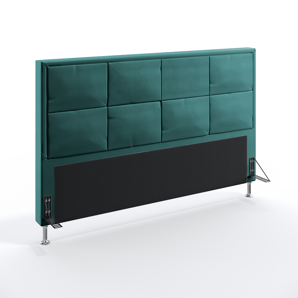 Cabeceira Maia 195 Decorativa de Cama King N-032 Veludo Verde Petróleo Aradecor