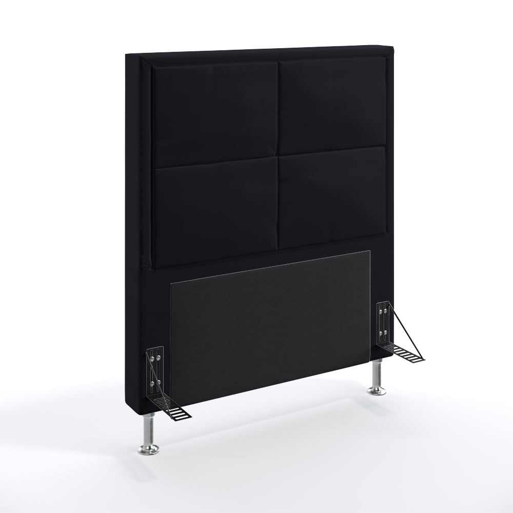 Cabeceira Maia 90 Decorativa de Cama Solteiro N-024 Veludo Preto Aradecor